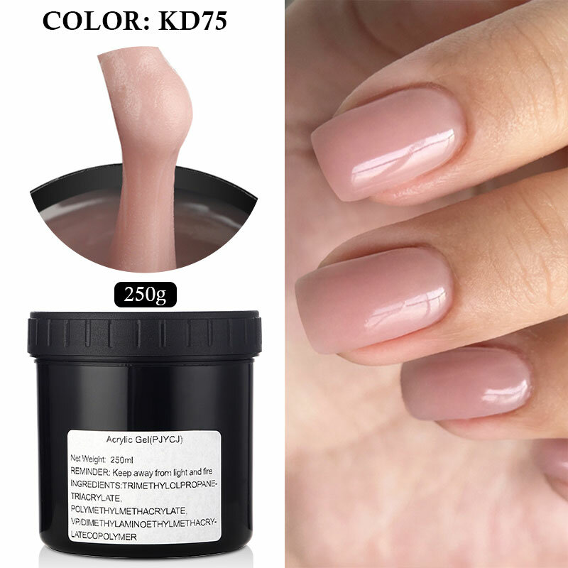 MSHARE-Gel acrílico transparente para extensión de uñas, 250g, color rosa, Nude y blanco