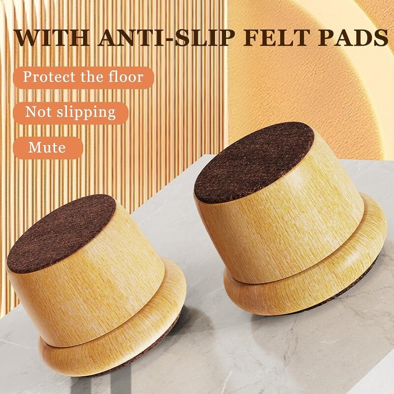 4 pezzi 2.16-2.71 pollici mobili regolabili Pad antiscivolo tappetino Booster per mobili resistente all'umidità facile da usare in legno massello