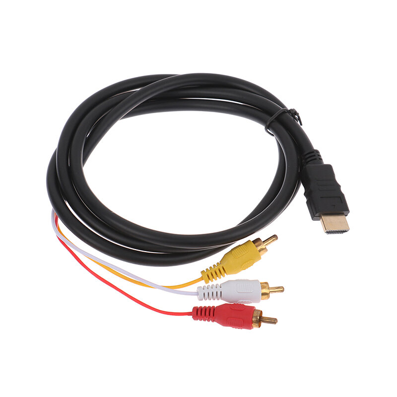 Konverter Video Audio, kabel adaptor komponen konverter HDMI ke 3RCA/HDMI ke AV 5 kaki untuk PC TV