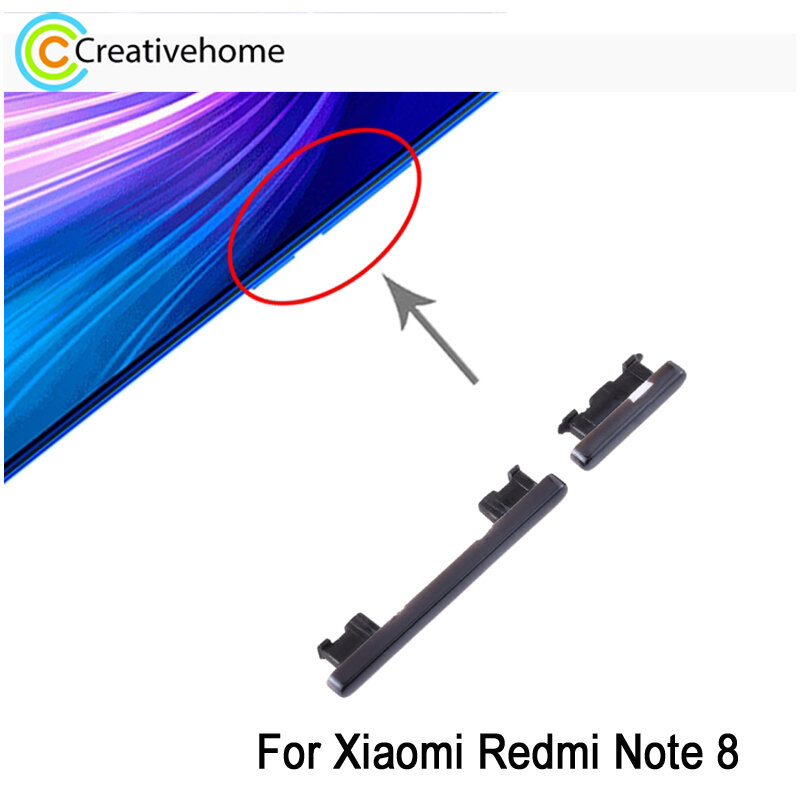 Xiaomi Redmi Note 8の交換用電源およびボリュームコントロールボタン,携帯電話のサイドキーの交換部品