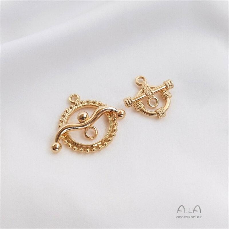 14k Gold Color Accessories OT Buckle Bracelet Necklace Buckle Pearl Chain Connection Buckle DIY Handmade Jewelry Materials B857