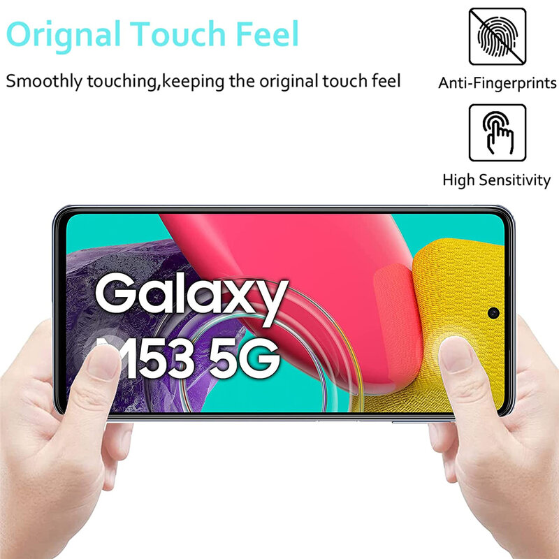 Vidrio templado para Samsung Galaxy M53 5G, película protectora de pantalla de alto aluminio, 2/4 Uds.