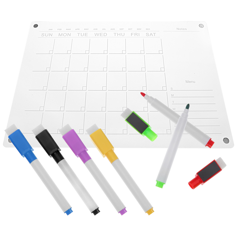 Kalendarz tablicowy wielokrotnego zapisu Planer dzienny Magnetyczny tygodniowy akrylowy przezroczysty suchościeralny do biura z tablicą magnetyczną
