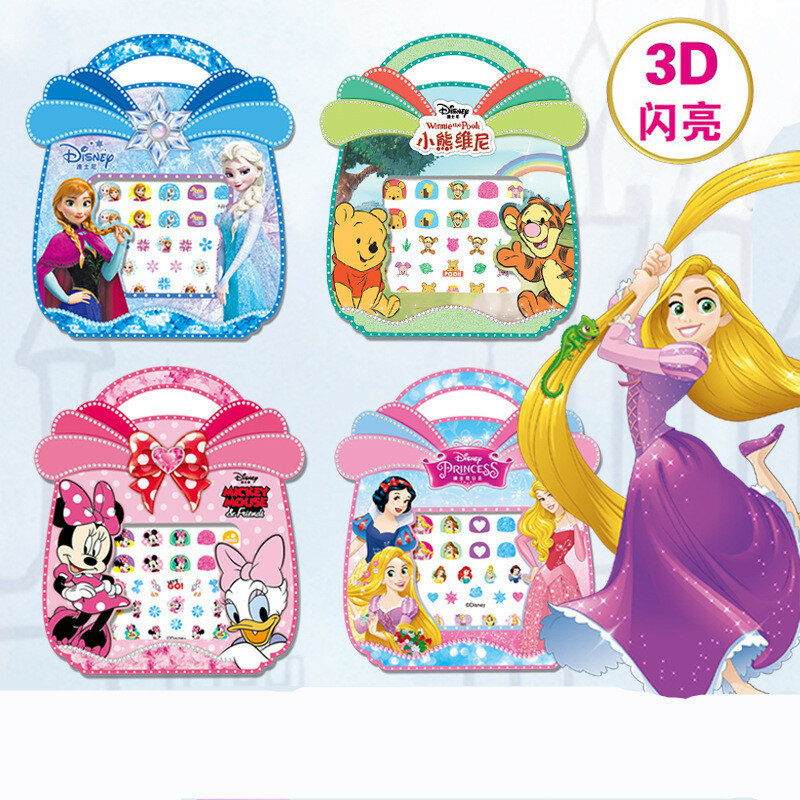 Pegatinas de princesa Frozen para niños, recuerdo de fiesta de feliz cumpleaños, regalo bonito de Minnie Mouse, 5 piezas