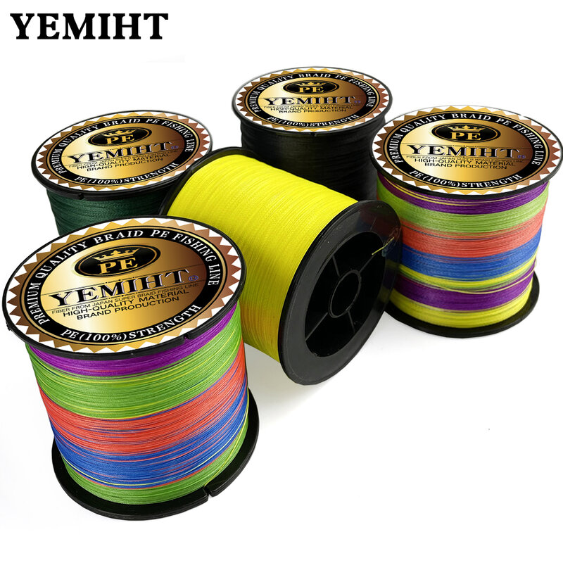 Плетеная мультифиламентная плетеная леска YEMIHT, 4 нити, 100 м, 300 м, 10-80 анг. Фунт.