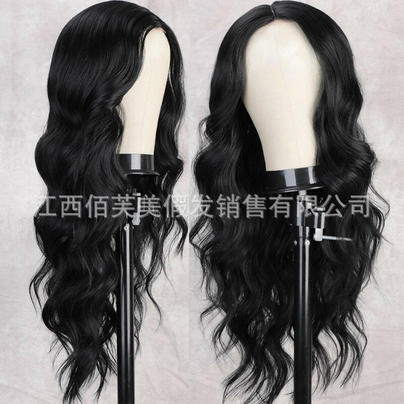 Новый парик для женщин, длинные вьющиеся волосы с крупными волнами, повязка на голову из африканского синтетического волокна
