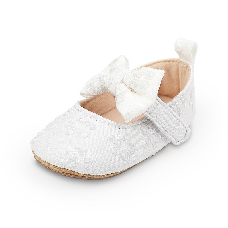 VISgogo niemowlę dziewczynek buty antypoślizgowe z miękkimi podeszwami kwiatowe z kokardą mieszkania maluch pierwszy Walker wiosna lato księżniczka buty