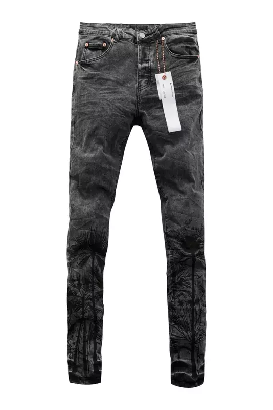Top quality Purple ROCA brand Jeans distressed trousers printed pencil  Label Tinted Black Repair Low Raise Skinny Denim pants