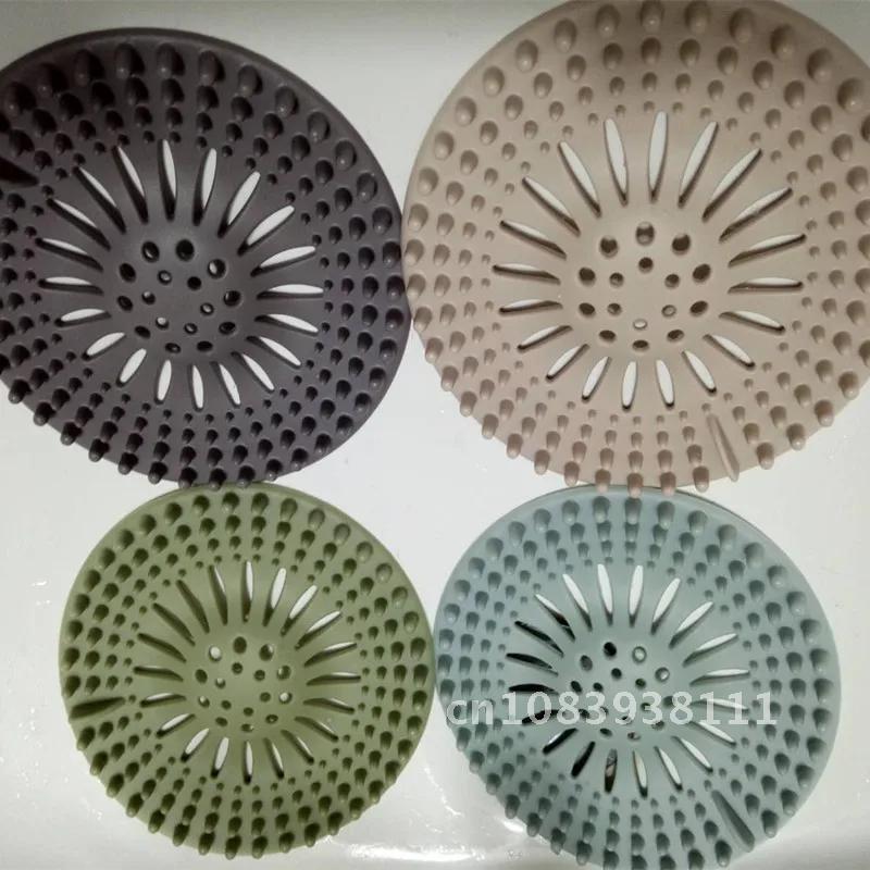Sitko Filtr do zlewu kuchennego Odpływ PVC Pokrywa wyłapywacza włosów Lavabo Gadżety kuchenne Akcesoria 5-kolorowy odpływ kanalizacyjny