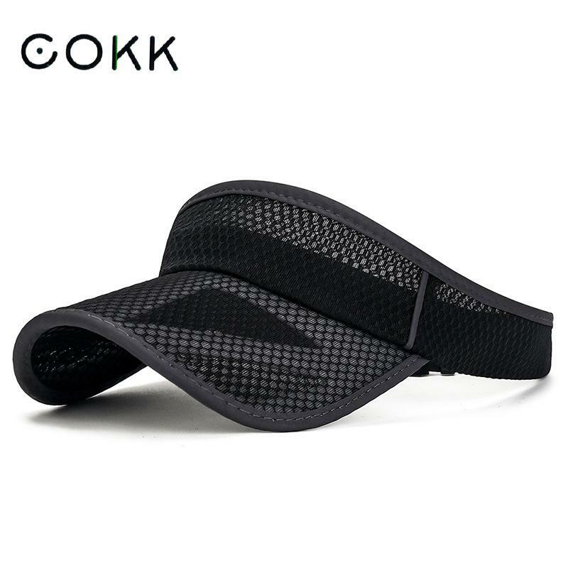 COKK-Chapéus de Sol Esportivos para Homens e Mulheres, Viseira Solar Ajustável, Proteção UV, Topo Vazio, Tênis e Corrida, Tampão de Verão, Protetor Solar
