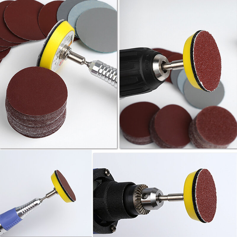 Kit de Polimento Abrasivo para Ferramenta Rotativa Dremel, Disco de Lixar Discos, Sandpapers Set Acessórios, 60-2000 Grit, 50-100PCs, 2in, 50-100PCs