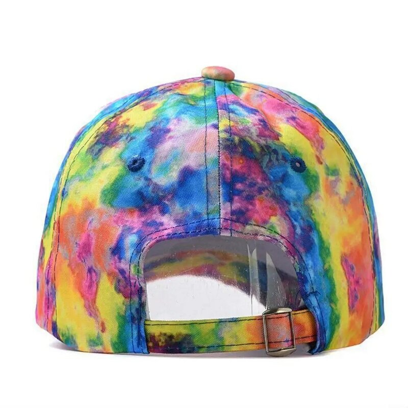 Cotton Baseball Cap Fashion Tie Dye Print Adjustable Peaked Cap Hip-hop Multicolor Sun Visor Hat Summer