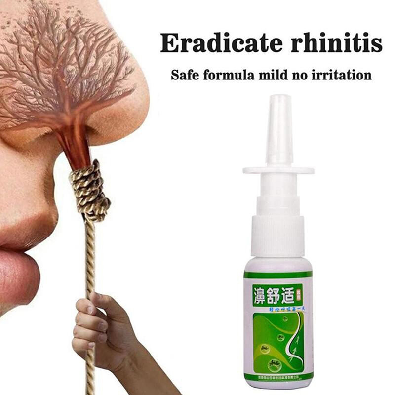 100% Spray nasale naturale a base di erbe sinusite gocce nasali trattamento prurito naso allergico erba medica rinite liquido da visone 20ml