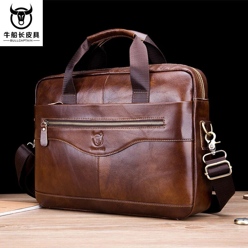 2024 Nieuwe Echte Lederen Vintage Heren Messenger Bag/Casual Zakelijke Tas Mode Koeienhuid Heren Commerciële Aktetas
