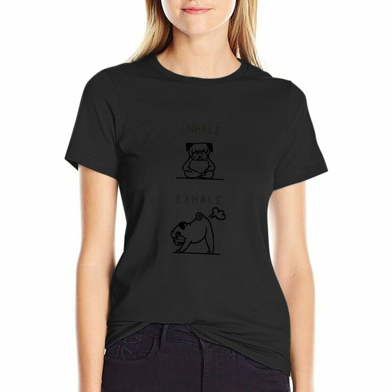 T-shirt graphique mignon pour femmes, Inhale Exhale, PDPT-Shirt, vêtements pour femmes, 600 chemises