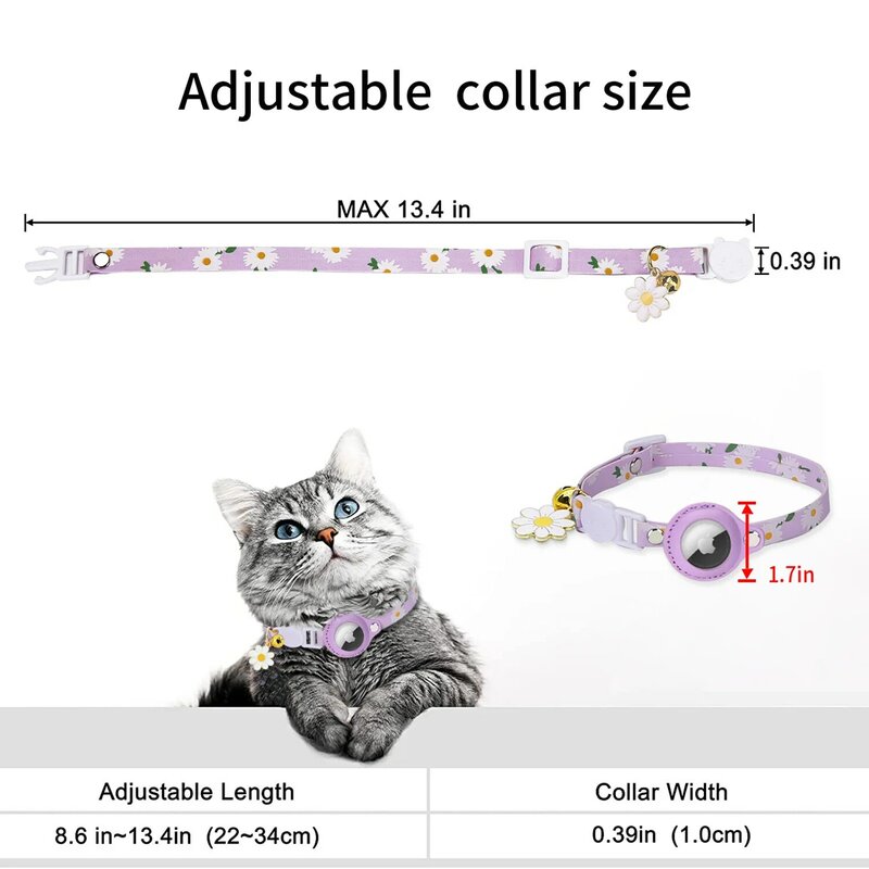 고양이 에어태그 칼라 애플 매칭 트래커 로케이터, 손실 방지 인공물 고양이 칼라 에어태그 키 체인