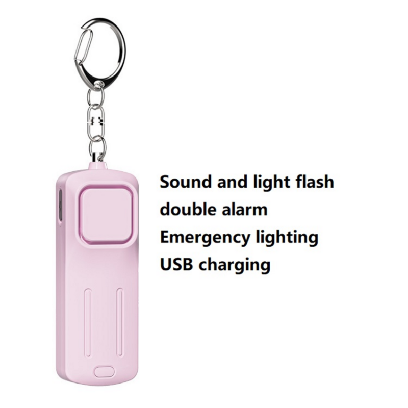 4 Farben abs Material 130db Selbstverteidigung Sicherheit Schlüssel bund Sound Alarm Gerät LED Schlüssel bund persönlichen Alarm Schlüssel ring mit LED-Licht