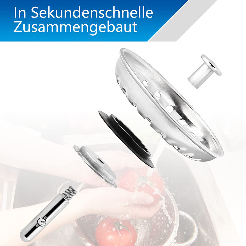 Abfalls topfen Premium Küchen spüle Sieb Ersatz becken Abfluss filter Edelstahl 80mm/82mm/84mm Befestigungs stift Zubehör