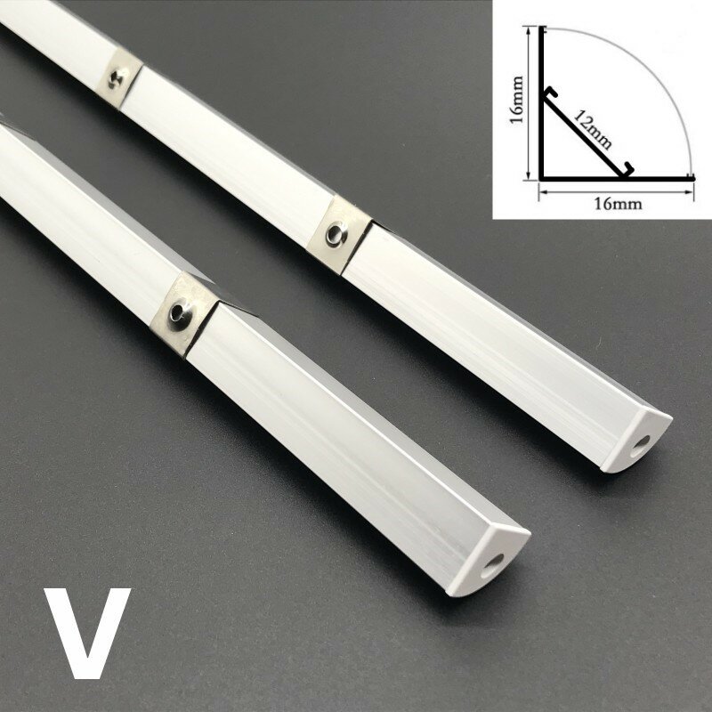1-30 Buah/Lot 50Cm Perfil Aluminio Led Sudut Aluminium Profil Pemegang Saluran untuk LED Strip Cahaya Bar Kabinet Lampu Dapur Kloset