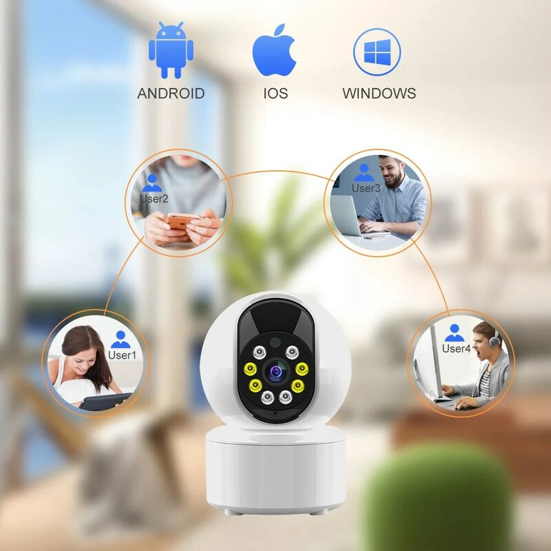 Câmera de Vigilância Doméstica Inteligente Pyuntai, Mini CCTV IP, Segurança HD, Visão Noturna, 1080P Inteligente, Intercomunicador de Voz Bidirecional