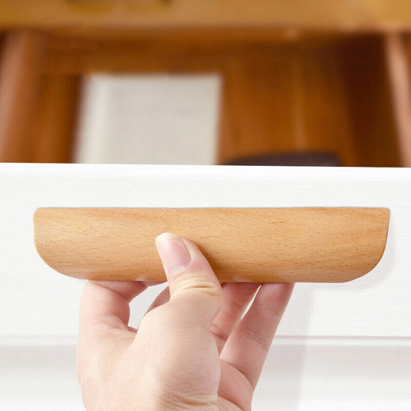 Wooden Cabinet Pulls Wardrobe Drawer Knobs Solid Wood Handles Beech Knobs Cabinet Screws