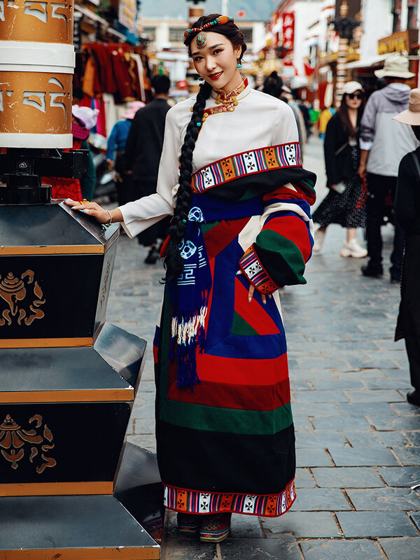 رداء صيني للنساء ، ملابس تصوير فوتوغرافي ، الربيع والخريف ، نمط عرقي ، ملابس سفر ، جديدة