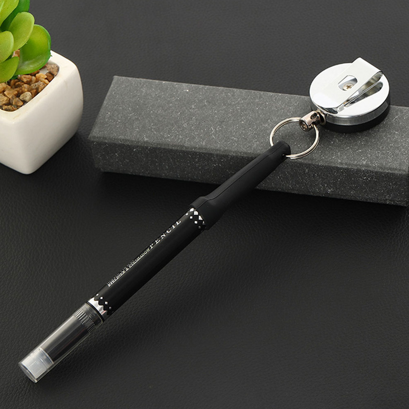 3 Pcs Retractable Pull Pen Holder Keychain Anti-theft Steel Wire Buckle Markers Carpenter Pencils Silica Gel Fob