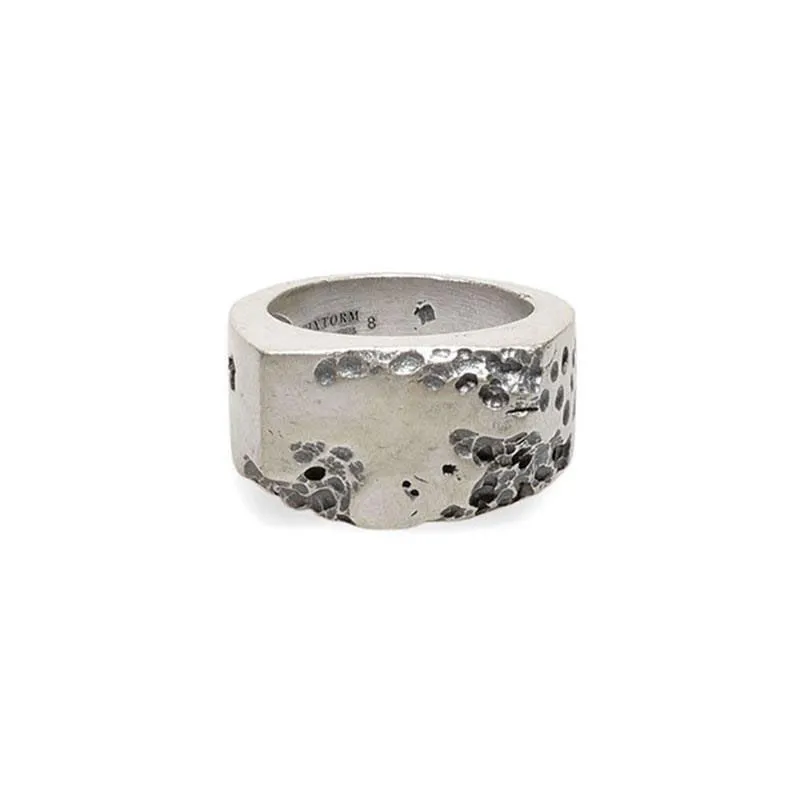 Vintage Fashion Do Old Silver Color Carving Ring Hip-hop Punk Open Ring Banquet Jewelry Accessories Gift
