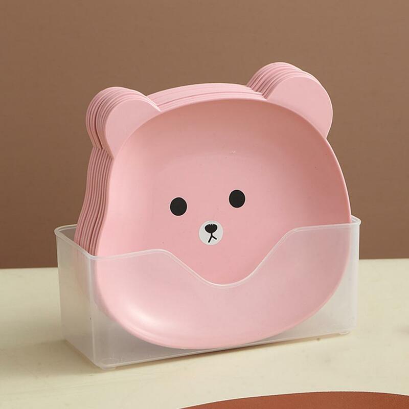 Cute Bear Design Dish Bear Shape Snack Plate Set with Storage Holder for Home Kitchen Multi-use Fruit Dessert Dish Stackable