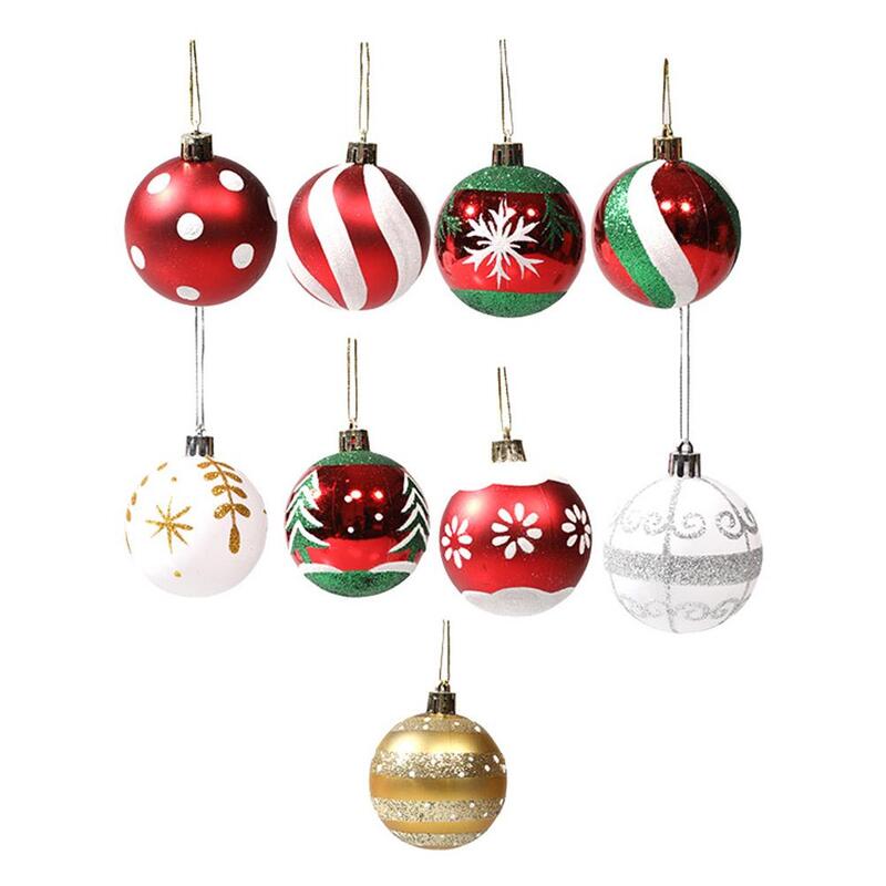 6 stücke Weihnachts ball Weihnachts baum Dekoration Ornamente für Wohnkultur Halloween Neujahr Navidad Anhänger Ball Zubehör