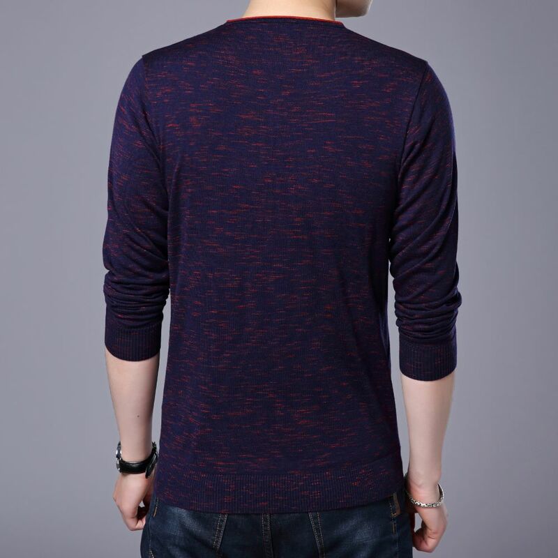COODRONY-V-Neck Knit Pullover masculino, confortável, camisa base fina, roupa casual de negócios, tops masculinos, inverno, elegante, V-Neck, W5638