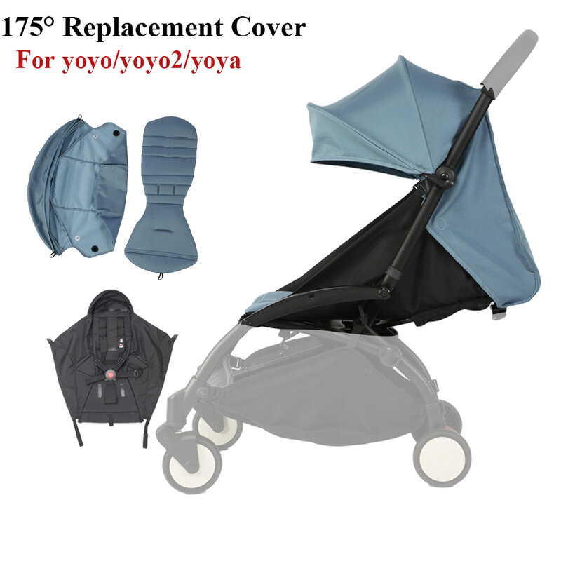 175° 3pcs/Set Stroller Accessories Hood&Mattress&Seat Cushion For YOYO/YOYO2/YOYA Babytime 1:1 Quality Canopy Cover Mattresses