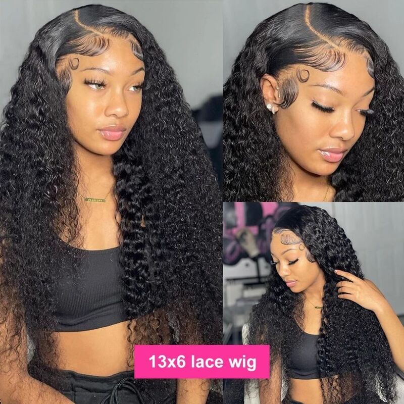 Deep Wave Curly Lace Front Wigs Human Hair 13x4 13x6 HD Transparent Lace Frontal Wigs Brazilian Hair For Women Lace Closure Wig
