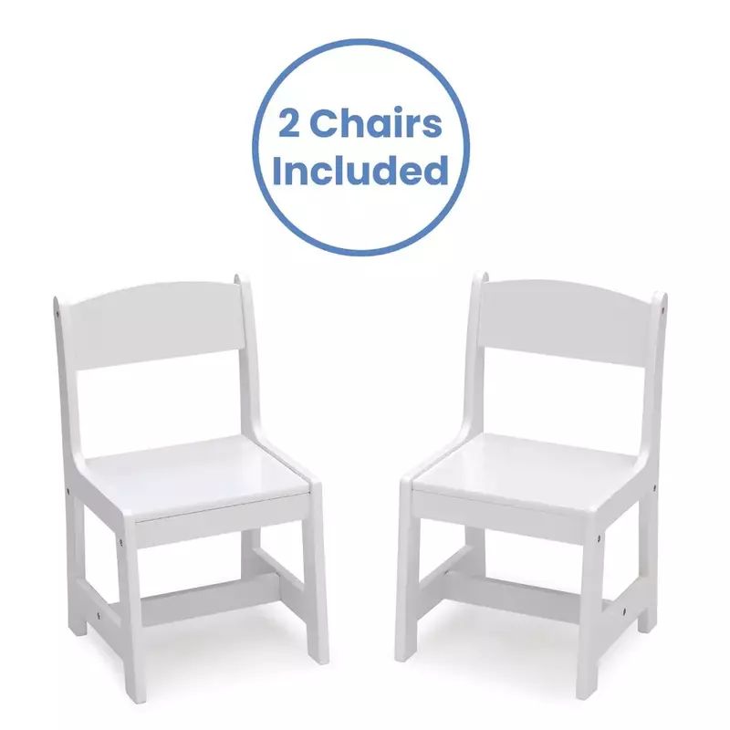 Bianca-Mesa blanca con silla y mesa para niños, Juego de 3 piezas, libre de carga, silla de escritorio para niños, cuna para valla para perros para niñas