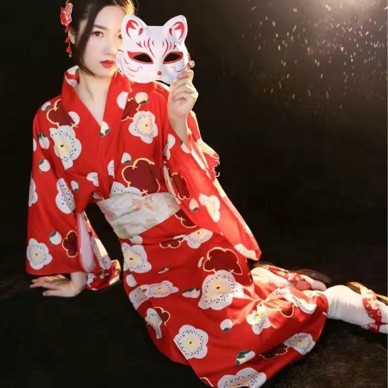 2023 novo quimono japonês feminino com obi estampas florais elegante gueixa yukata cosplay tradicional fotografia desempenho vestido