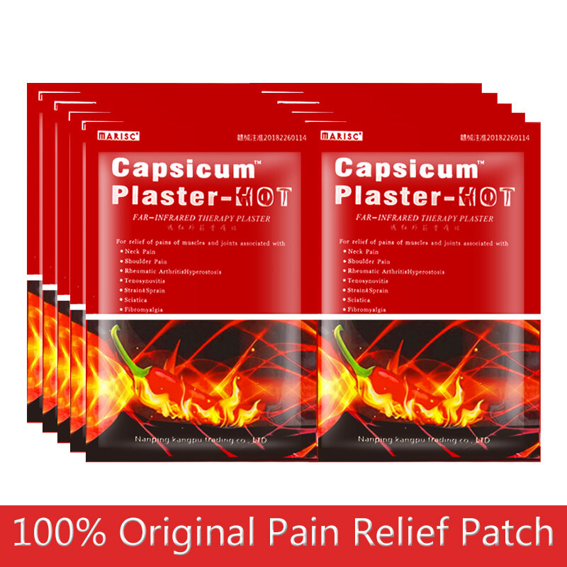 80 sztuk Hot ulga w bólu Patch Capsicum Plaster medyczny w leczeniu szczep bóle pleców staw kolanowy ból Self-ciepła naklejki samoprzylepne