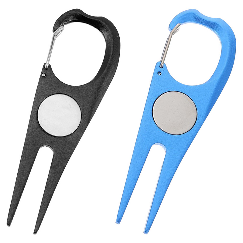 Divot-tenedor de golf profesional, herramienta de reparación, portátil, para entrenamiento de golf, 2 piezas