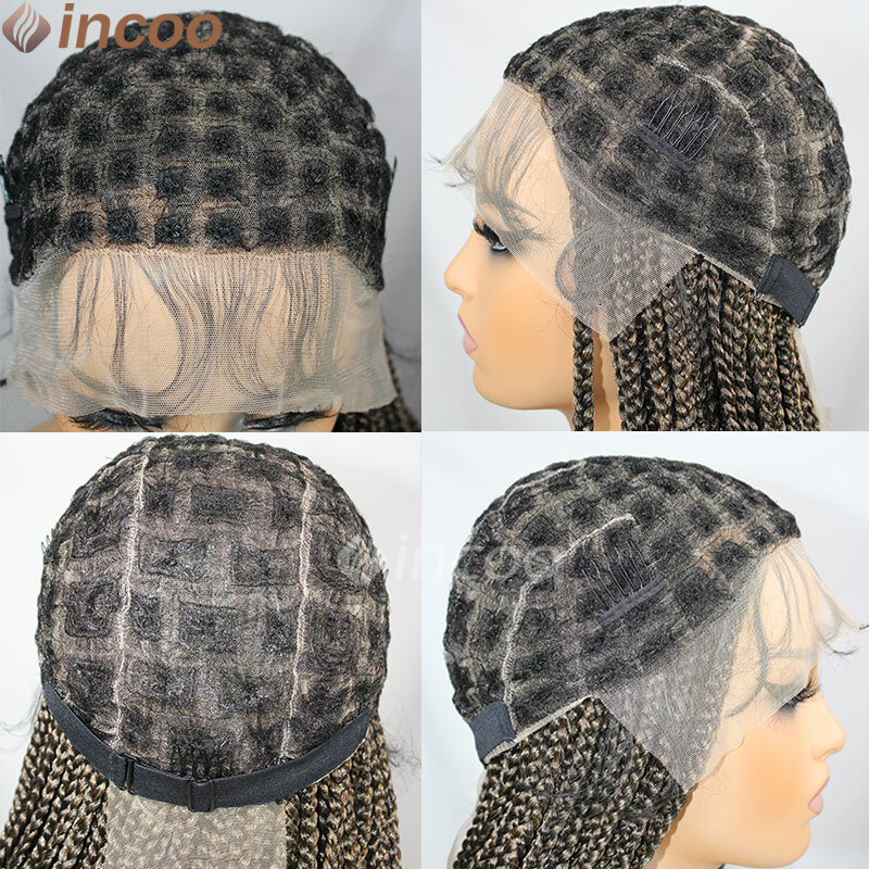 Парик с коробочкой для черных женщин, синтетические баридные искусственные плетеные волосы с эффектом омбре, 36 дюймов