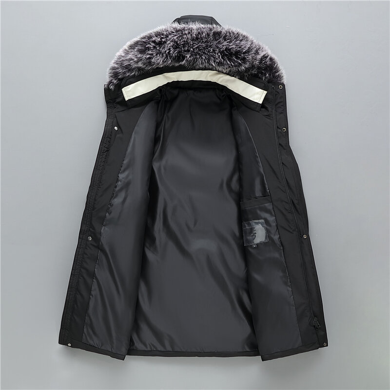 Winter White Duck Down Jackets Men Hooded Thick Warm High Quality Fur Collar Down Coats Male Casual Winter Outerwer Down Parkas