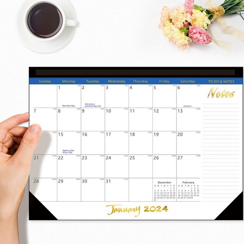 キッチン用の耐久性のある壁掛けカレンダー、英語の多目的デスクトップカレンダー、読みやすい、18か月、2024.1-2025.6