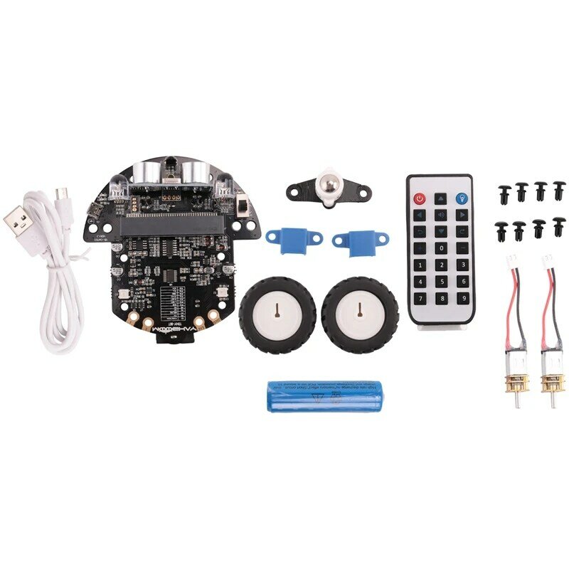 Kit robótico programable, Robot basado en BBC Microbit V2 y V1 para Educación de codificación STEM con batería recargable