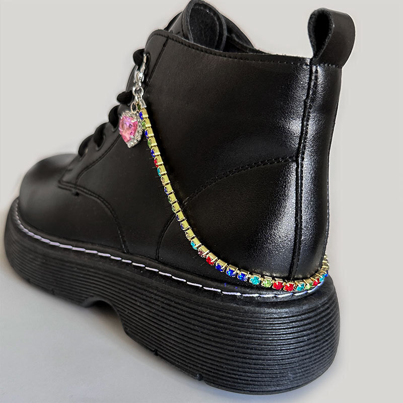 Encantos de strass colorido para Martin Boots, pingente lateral, sapatos de lona, decoração de sapatos, acessórios, Y2K, 1pc