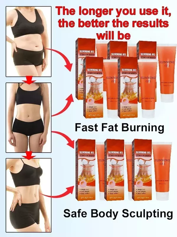 Gel pelangsing Pria Wanita, pembakar lemak seluruh tubuh 7 hari kuat penurun berat badan, produk pelangsing perut cepat