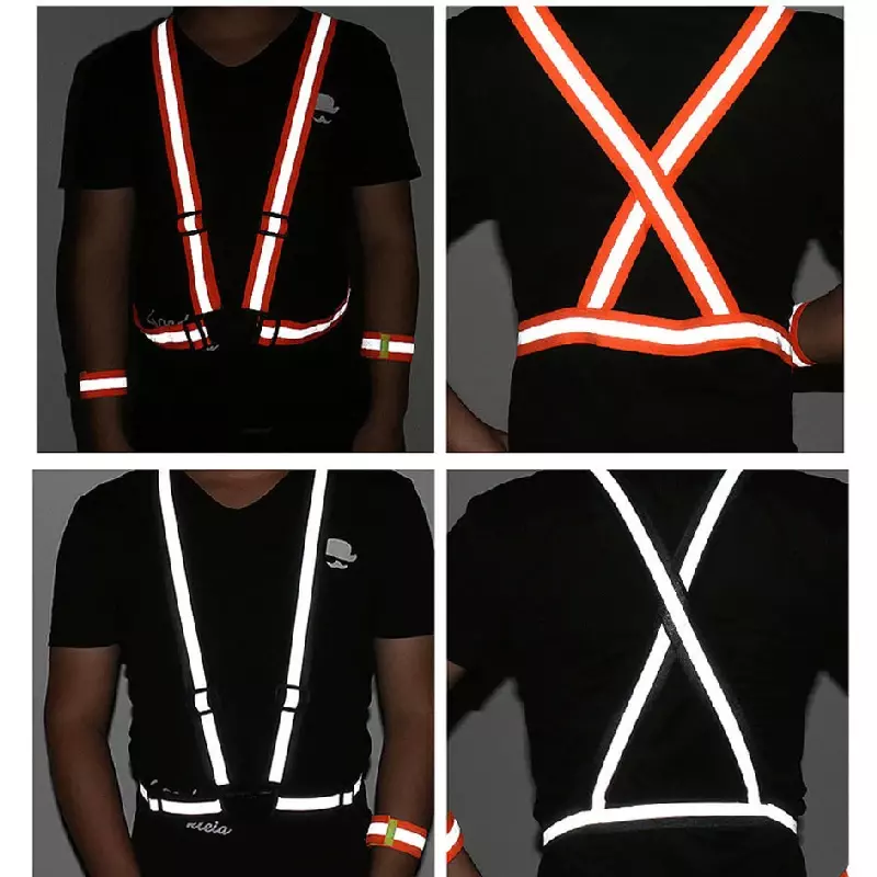 Reflective Vest High Visibility Unisex Outdoor Running Cycling Safety Vest Adjustable Elastic Strap Fluorescence Work Wholesale