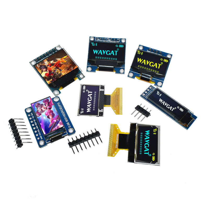 Módulo de pantalla LED TFT para Arduino, serie I2C IIC, blanco, amarillo, azul, 4 pines, 7Pin128X64, nuevo y original, 0,91, 0,95, 0,96