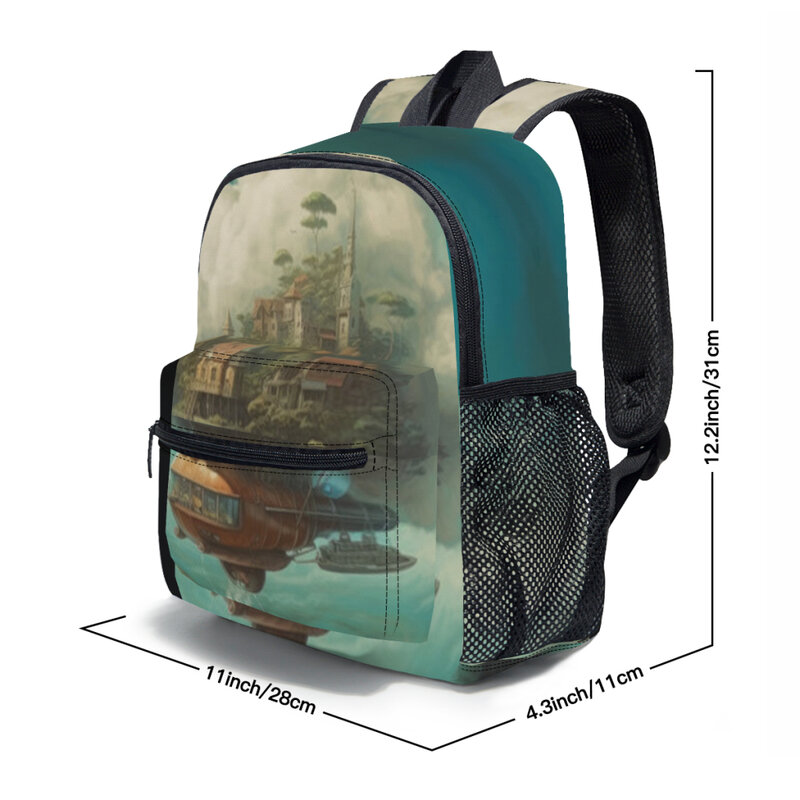 Детский рюкзак с воздушным кораблем в облаках, школьный ранец для детского сада, детская школьная сумка