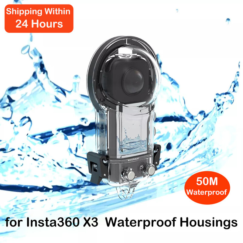 ل Insta360 X3 360 درجة كاميرا فيديو 50 متر العلب مقاوم للماء ختم غاطسة قذيفة حامي عمل كاميرا الملحقات في المخزون