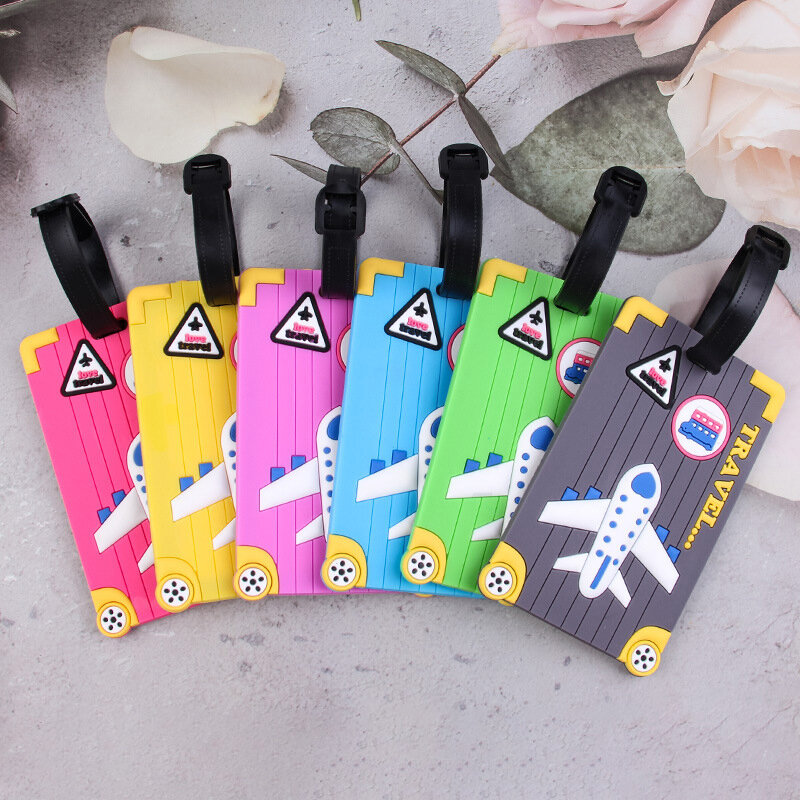 Fashion PVC Luggage Tags Creative Suitcase Tag Silicone Portable Travel Label ID Address ID Addres Name Holder Baggage Tag Label