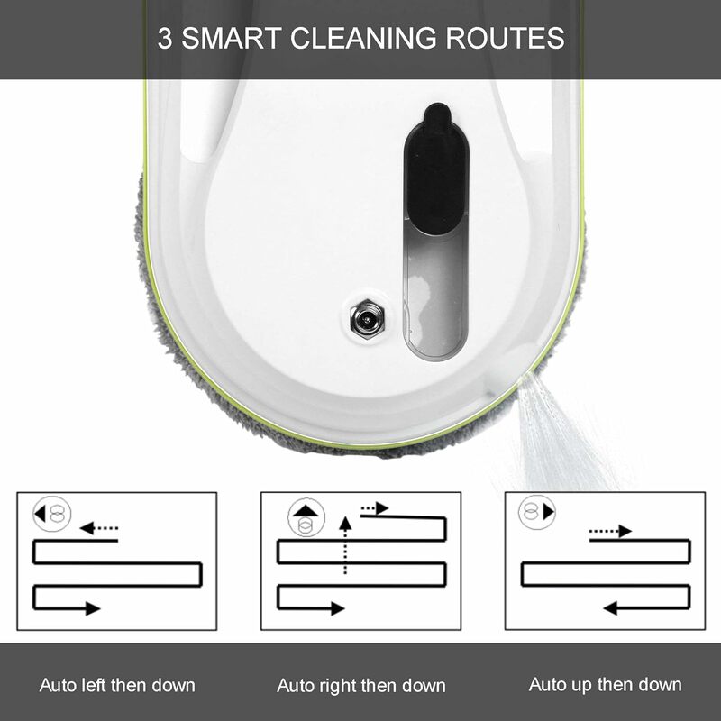 Sophinique-Robot limpiador de ventanas con pulverizador automático de agua, Control remoto, 3 rutas de limpieza, limpiador automático