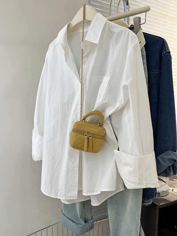Blusas femininas elegantes de manga comprida com botões, camisa vintage extragrande, streetwear casual, tops de escritório, branco, azul